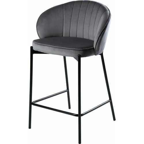 Полубарный мягкий стул Миэль серый/черный