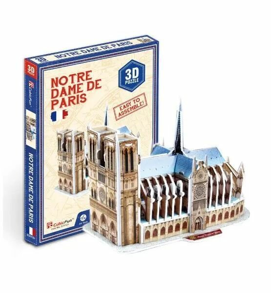 3D пазл Нотр-Дам-де-Пари, 39 деталей