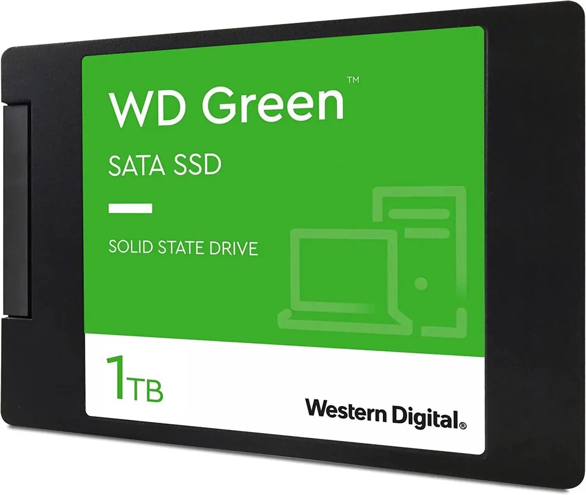 Твердотельный накопитель Western Digital Green WDS100T3G0A, 1TB, 2.5", 545/385MB/s — фото 1