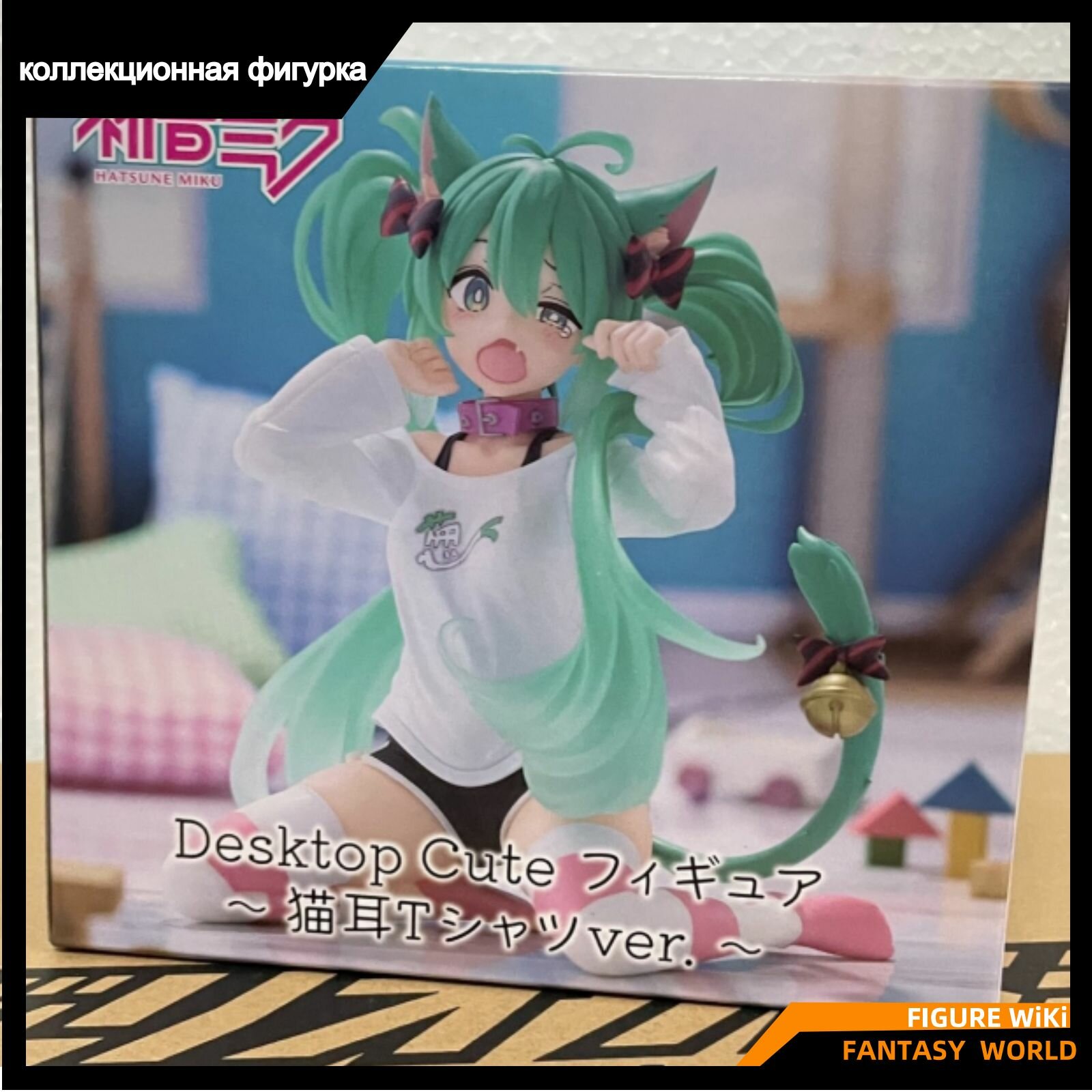 Изображение Фигурка Desktop Cute Хацунэ Мику кошачьи уши / TAITO Hatsune Miku Cat Ear T-Shirt Figure-Праздничные подарки