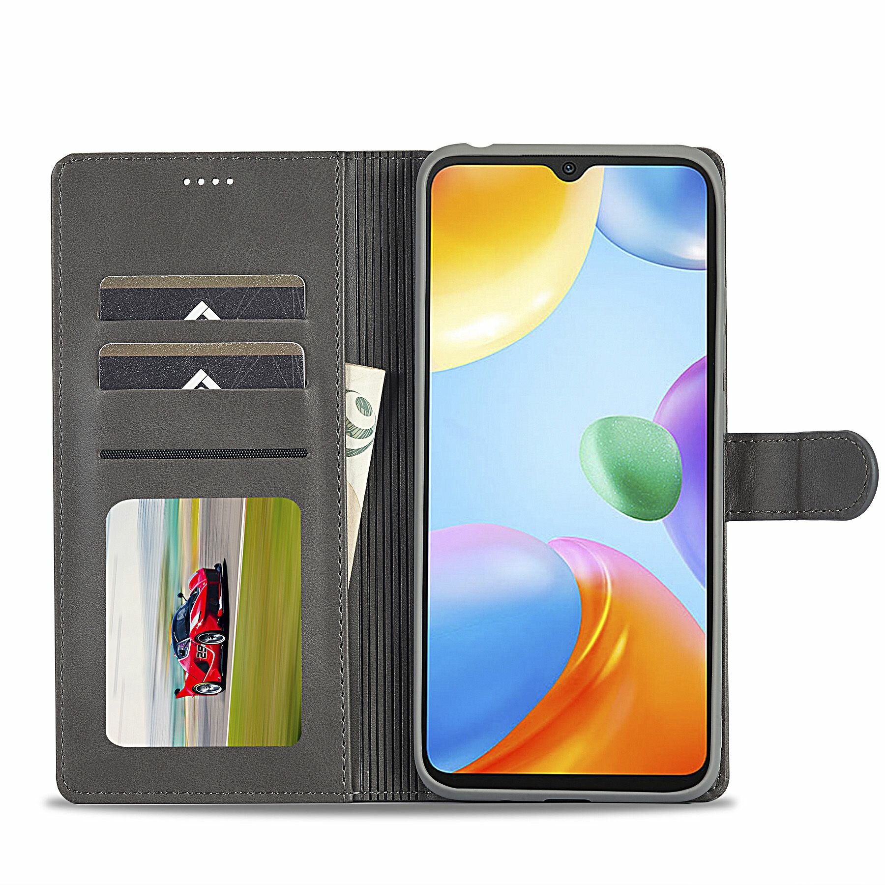 Изображение LCIMEEKE Кожаный книжка чехол для Xiaomi Redmi 10C / Ксяоми Редми 10С / Сяоми Редми 10С с визитницей из экокожи