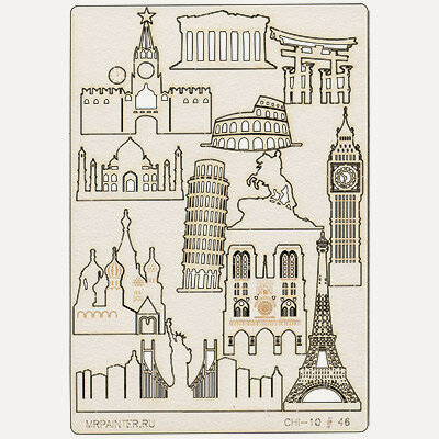 Изображение товара Mr.Painter CHI-10-NL17 Чипборд 11,5×16,5 см 046 Путешествие №2 для скрапбукинга и декора
