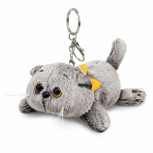 Брелок 11см BASIK & Co Кот Басик с бантиком лежачий