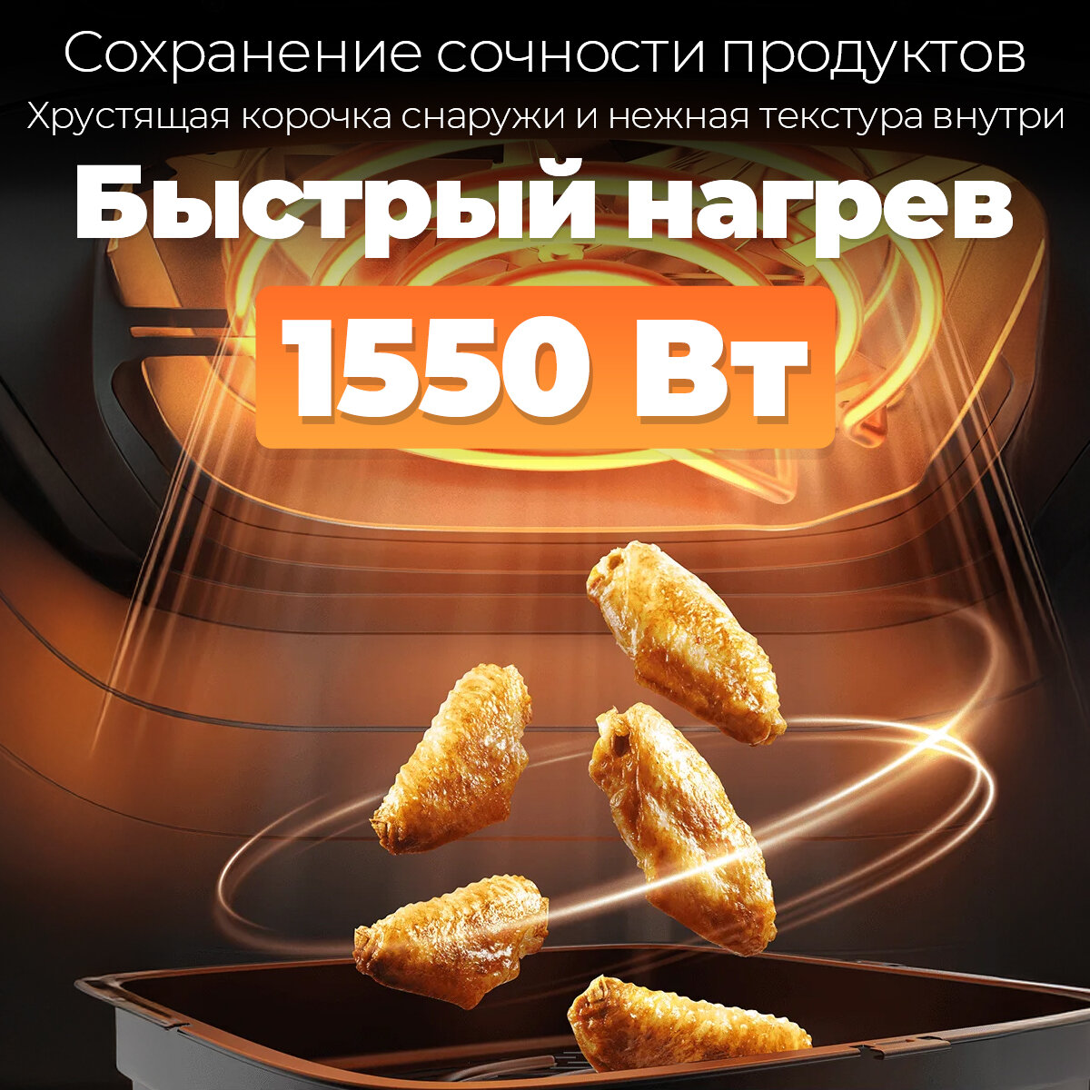 Аэрогриль Xiaomi " Air Fryer", 6л, регулировка температуры, механическое управление, белый — фото 1