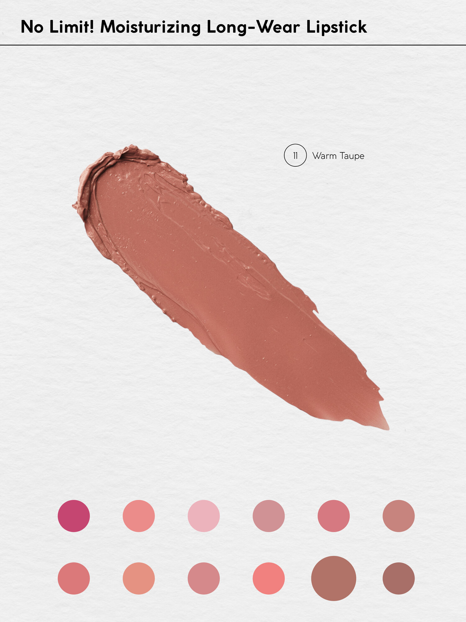 Губная помада Monic Beauty No Limit! увлажняющая тон 11 Warm Taupe — фото 1