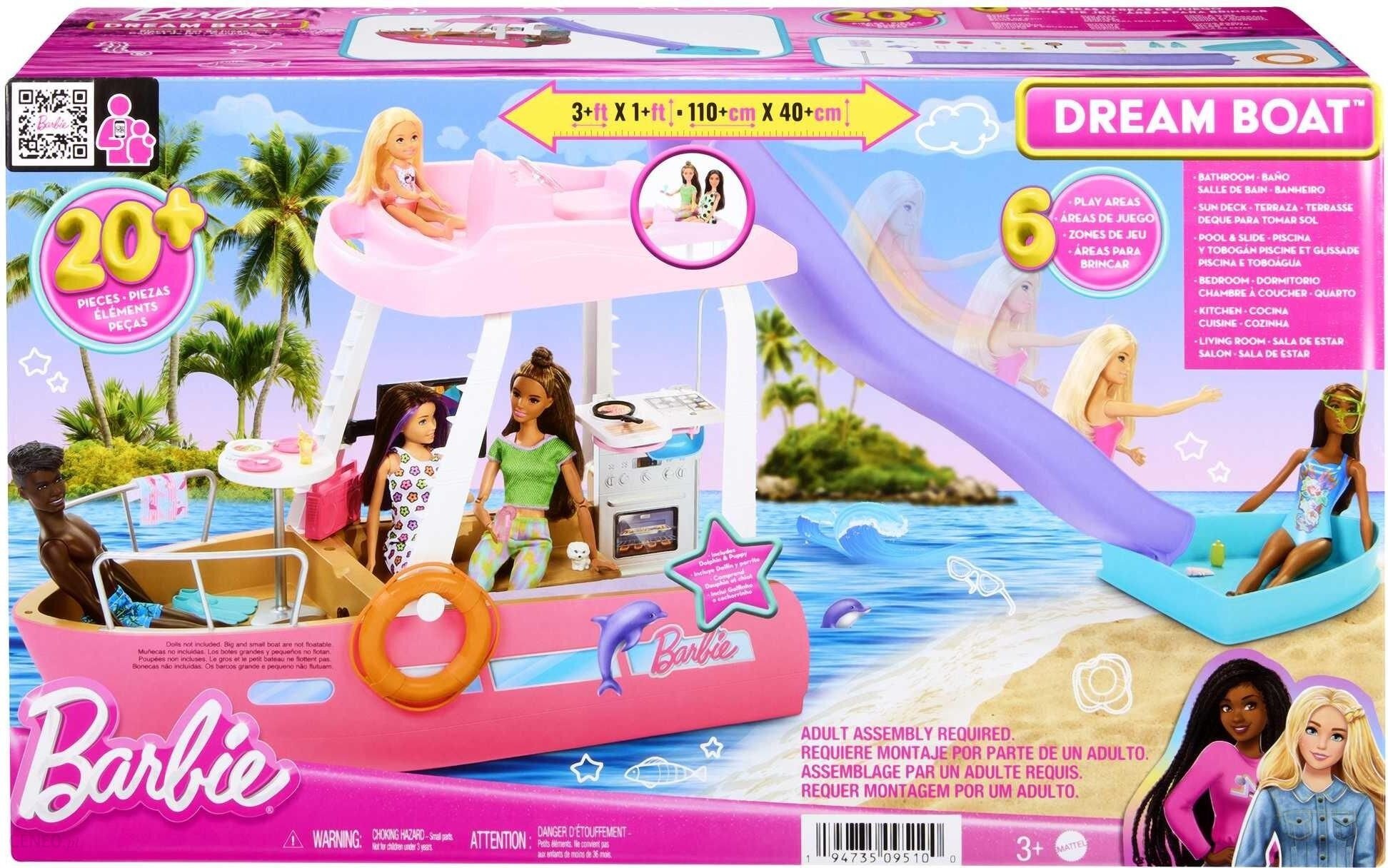 Лодка мечты с горкой и бассейном для кукол Барби. BARBIE DREAMBOOT HJV37