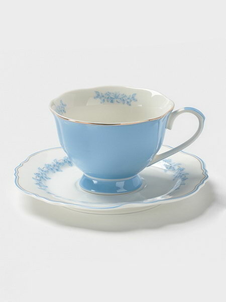 Чайная пара WY Royal blue, фарфор, 220 мл, голубая, тип: чайная пара