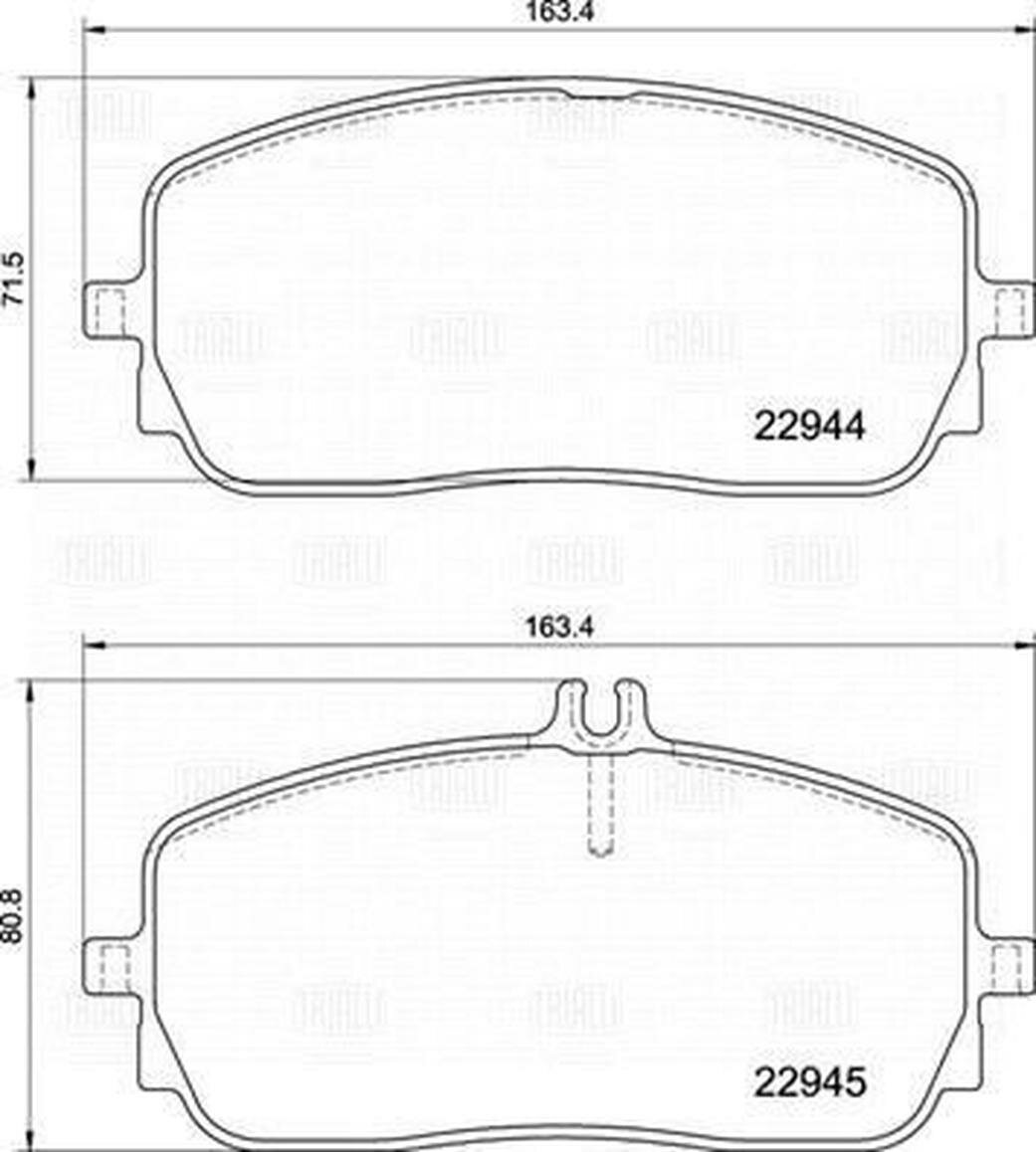 Trialli колодки тормозные для автомобилей дисковые передние PF2245