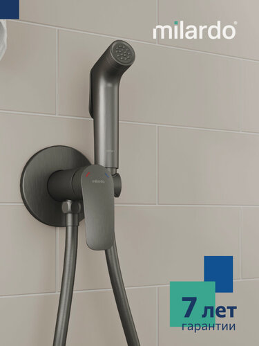 Изображение товара Встраиваемый смеситель с гигиеническим душем Milardo Рора (Rora) RORGMR0M08 графит