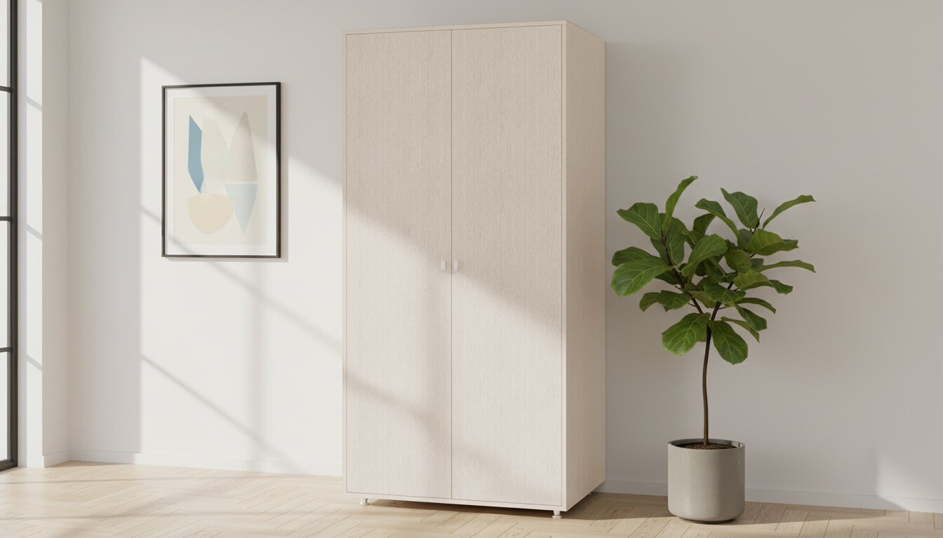 Распашной шкаф Рубис Дуб молочный 8622 NEW 80*60*220 см Фиеста Для одежды в прихожую