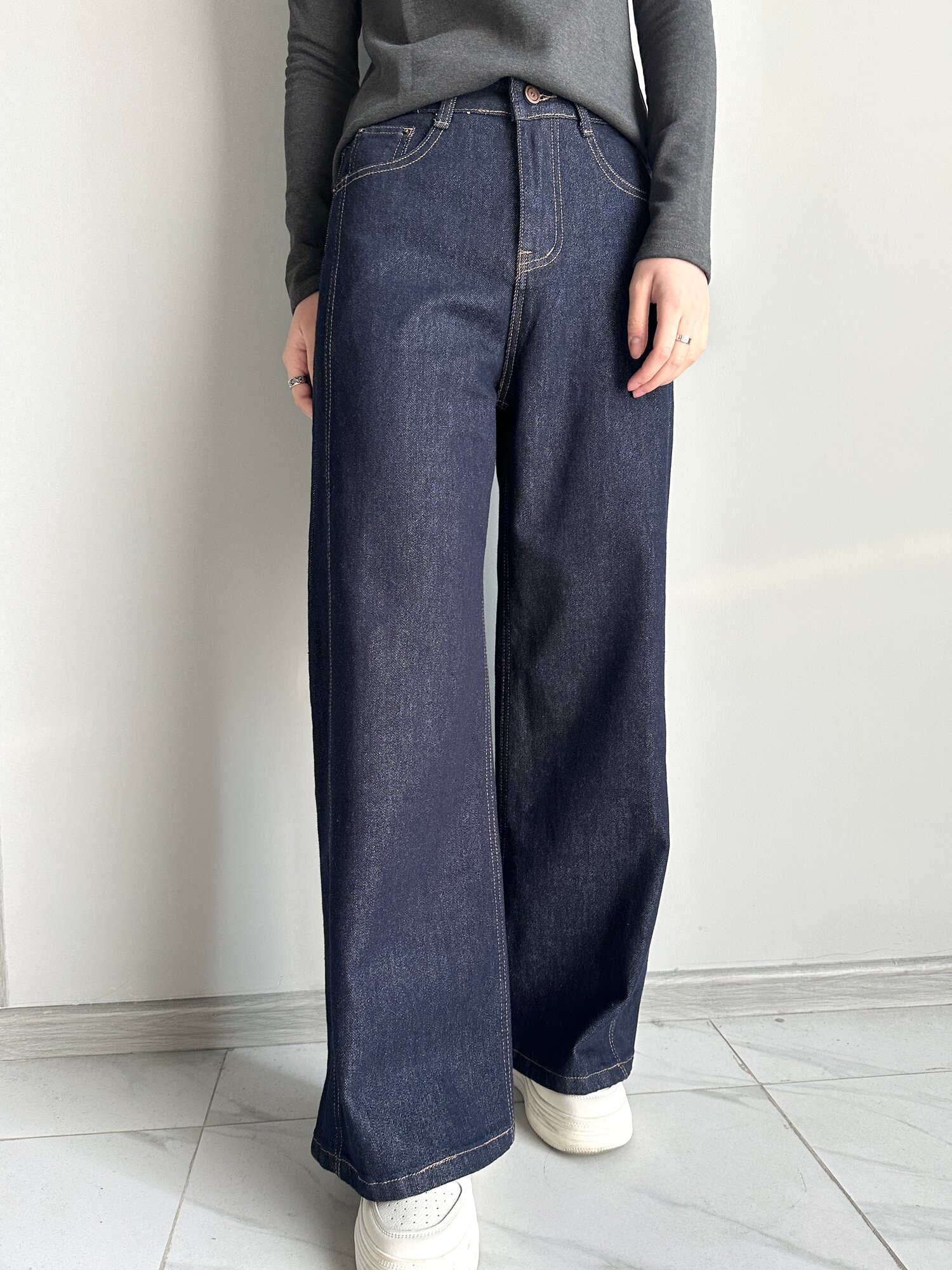 Джинсы багги Темно-синий 