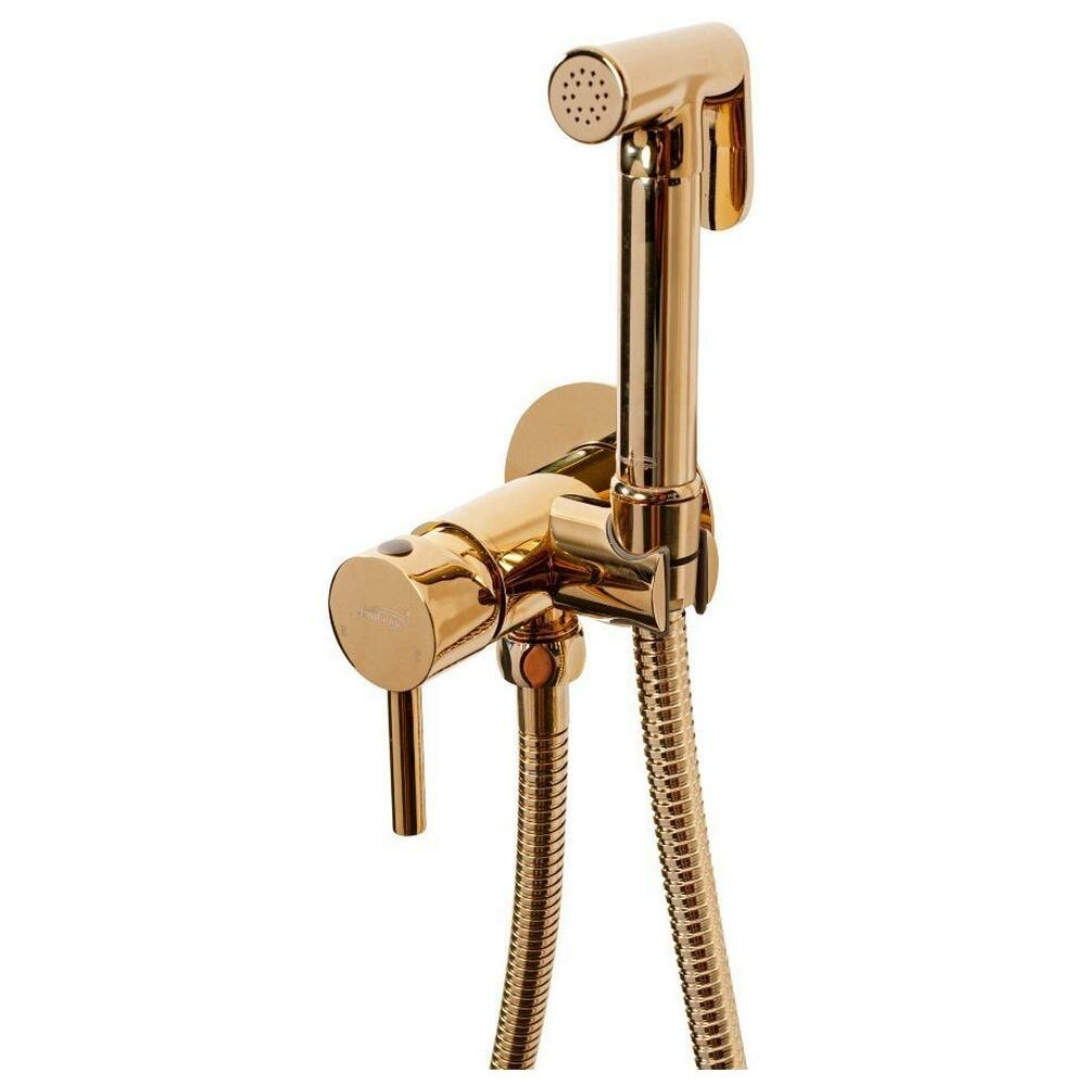 Гигиенический душ со смесителем встраиваемый Hansberge H3099GO, золото