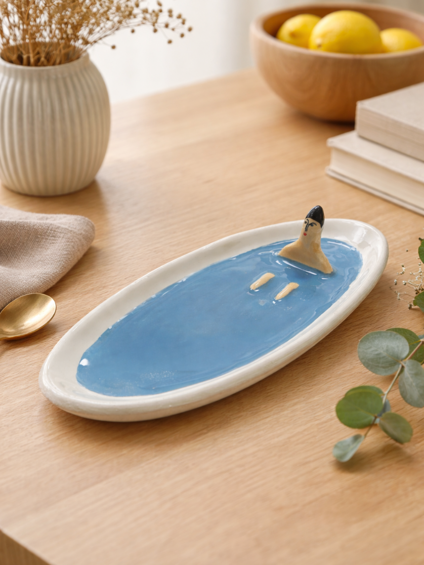 Тарелка с фигуркой купальщицы, 20 см — фото 1