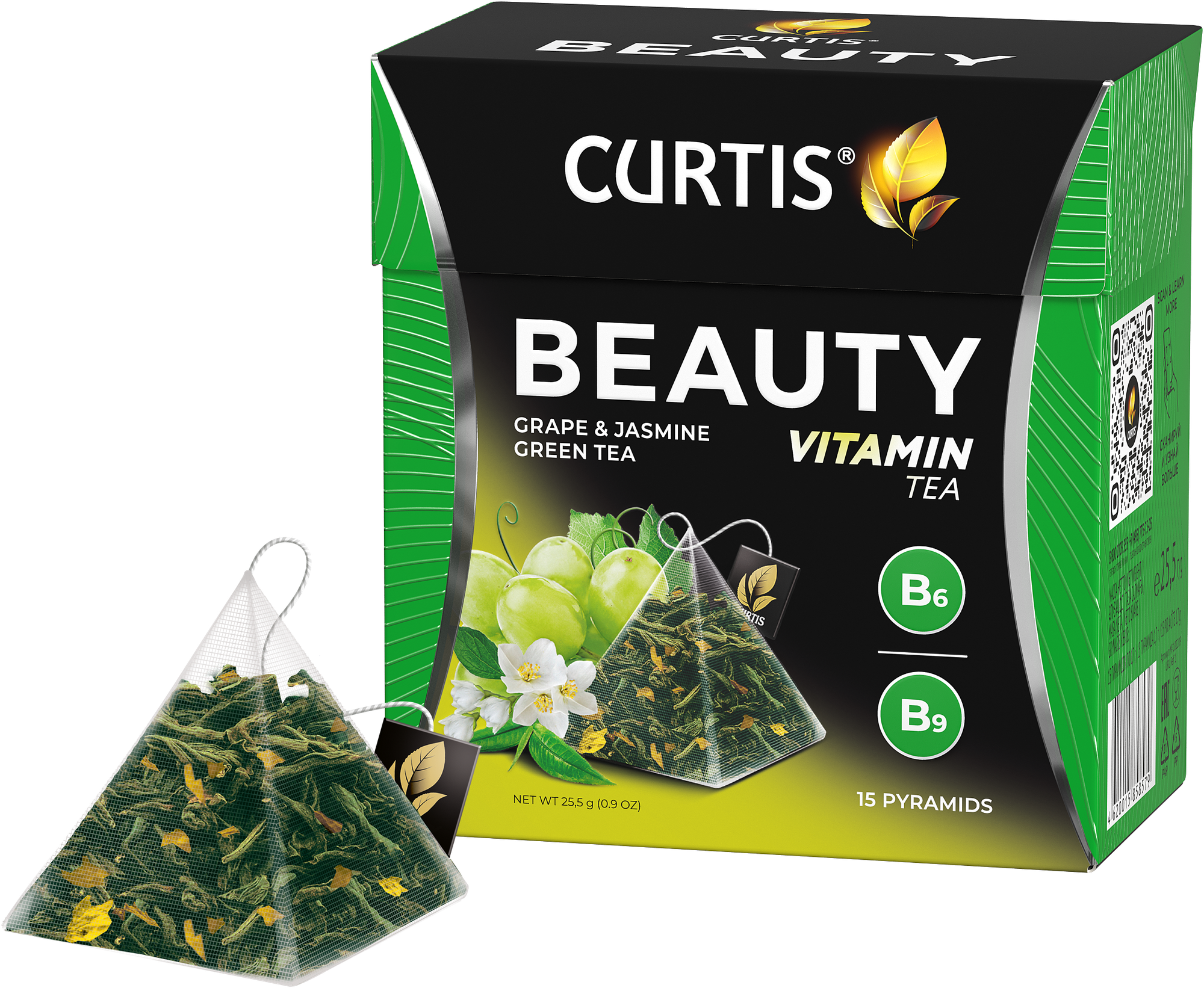 Чай зеленый Curtis Beauty Виноград и Зеленый чай 15*1.7г Май-Фудс - фото №4