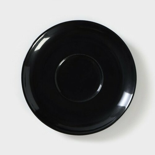 Башкирский фарфор Блюдце фарфоровое «Акварель», d=14.5 см, цвет чёрный
