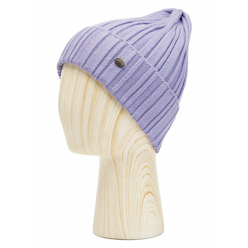 фото Шапка бини labbra зимняя, шерсть, размер 57, фиолетовый