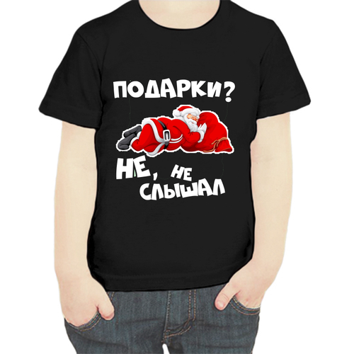 фото Футболка , размер 104, черный нет бренда