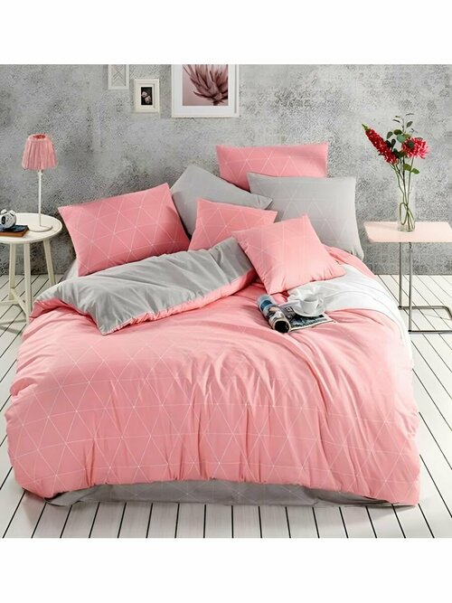 Комплект постельного белья EFOR евро (Цвет: розовый дым)