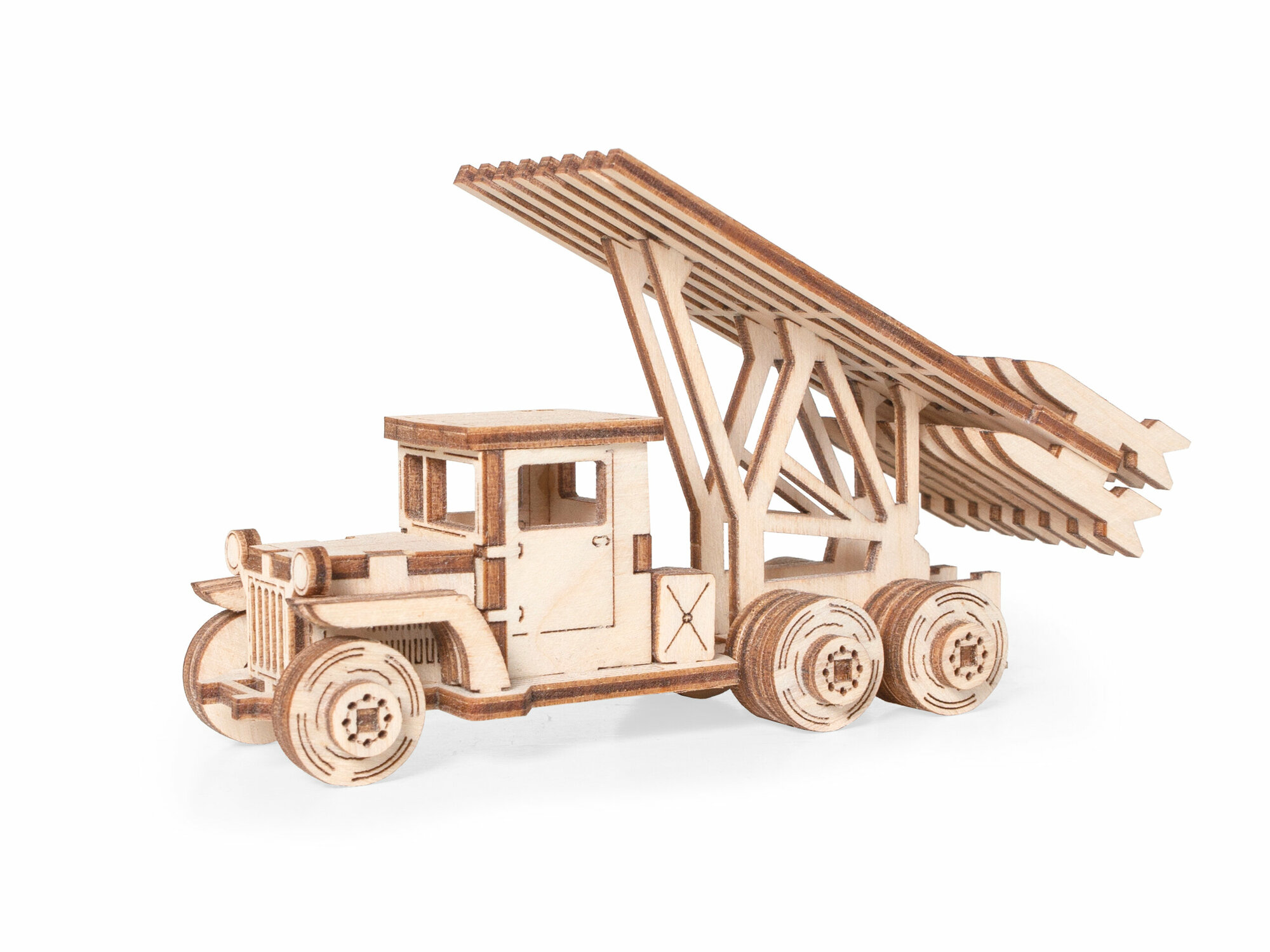 Конструктор 3D деревянный подвижный Lemmo Грузовичок Катюша
