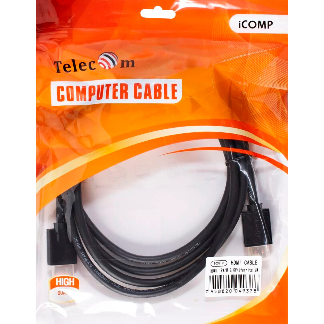 Кабель HDMI-19M --- HDMI-19M ver 2.0+3D/Ethernet ,15m, 2 фильтраTelecom <TCG215F-15M> VCOM Кабель Telecom HDMI (m)/HDMI (m) - 15 м (TCG215F-15M) - фото №20