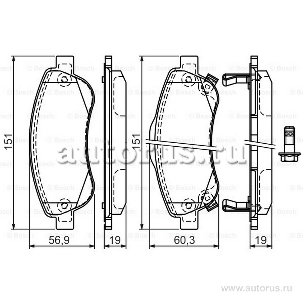 Колодки тормозные передние bosch 0 986 494 379