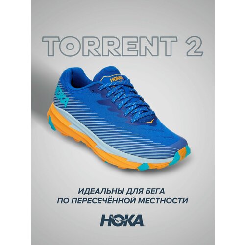 фото Кроссовки hoka torrent 2, демисезон/лето, беговые, полнота d, размер us11d/uk10.5/eu45 1/3/jpn29, голубой