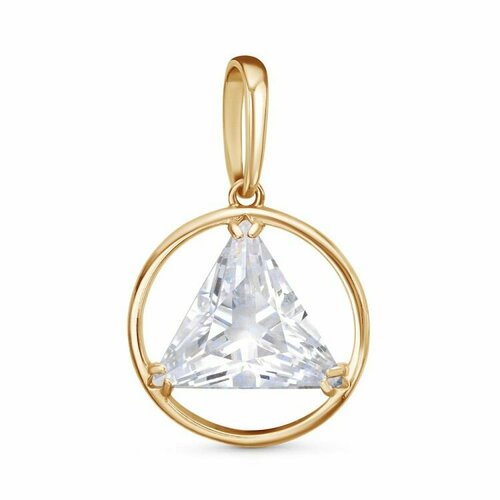 фото Подвеска красная пресня, серебро, 925 проба, фианит, размер 3.3 см.