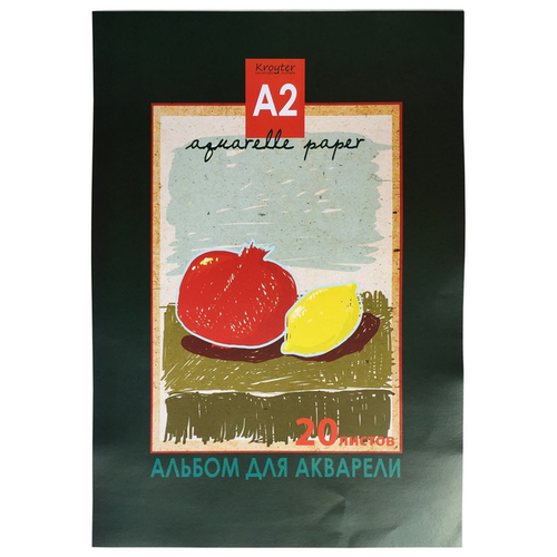 Kroyter Альбом для акварели 20л А2, склейка, твердая подложка, 180гр Натюрморт05183