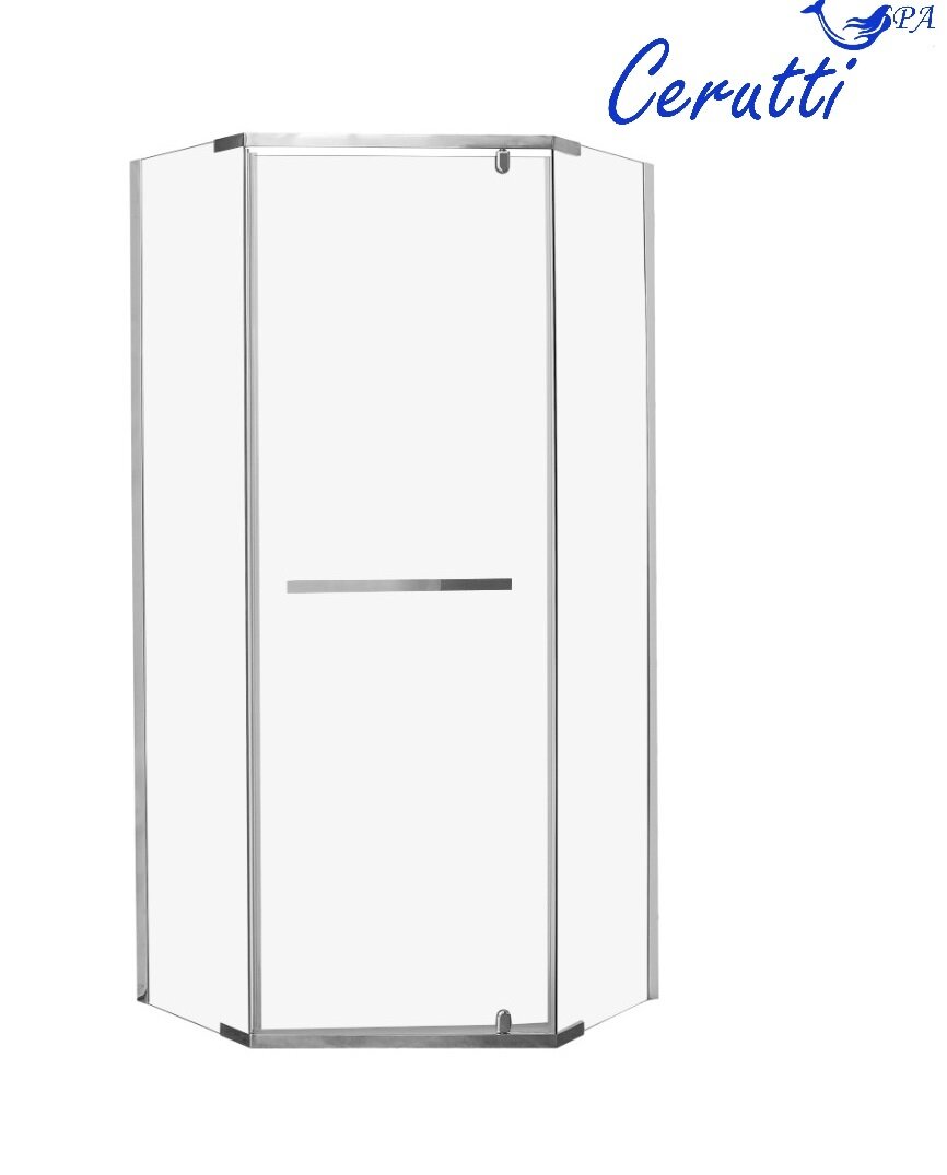 Душевой уголок Ceruttispa Chika ZP101T 100x100 профиль Хром стекло прозрачное