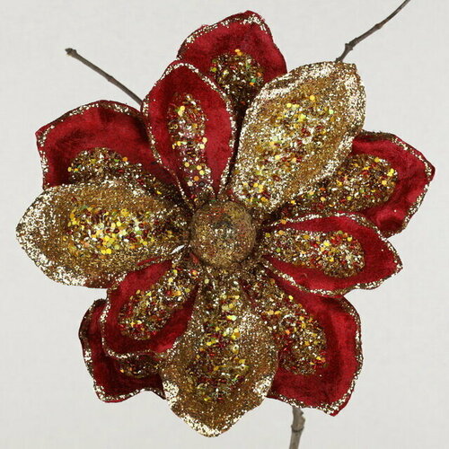 Christmas Deluxe Искусственный цветок Магнолия - Cesare Carlo 18 см, клипса 86724