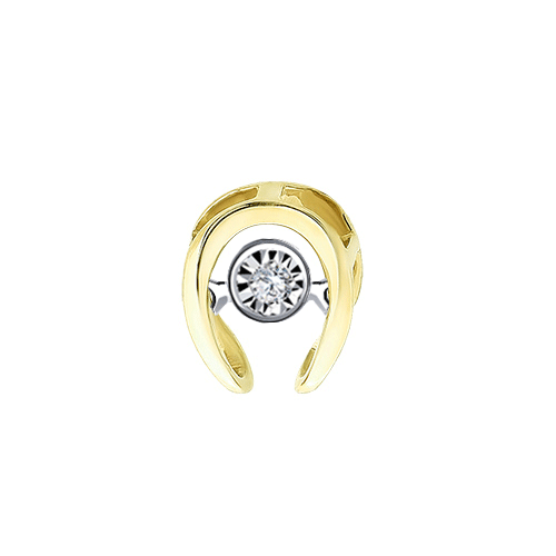 Подвеска Diamant online, желтое золото, 585 проба, бриллиант