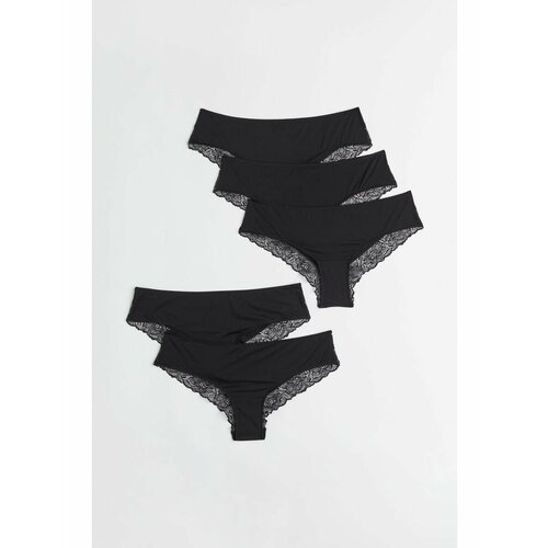 фото Трусы h&m, 5 шт., размер xs, черный