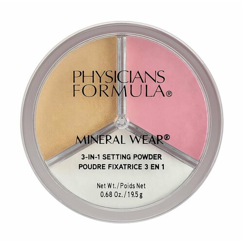 physicians formula пудра рассыпчатая 3 в 1 mineral wear 3 in 1 setting powder 19 5 г 2 шт Минеральная рассыпчатая пудра 3 в 1 для фиксации макияжа Physicians Formula Mineral Wear 3 in 1 Setting Powder