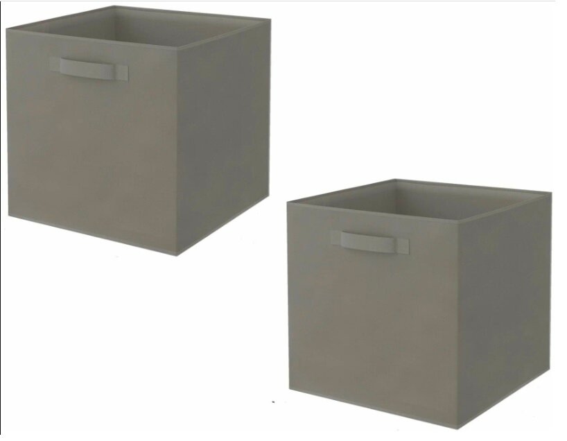 фото Стеллажный складной короб для хранения без крышки, 31х31х31 см, серый 2шт