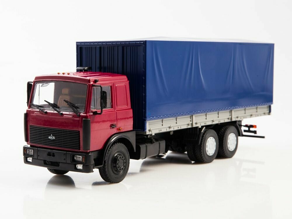 Масштабная модель МАЗ-6303 бортовой с тентом