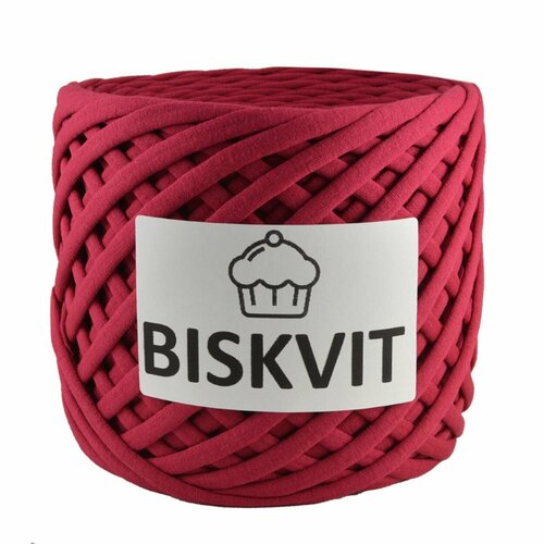 Трикотажная пряжа Biskvit (Бисквит) цвет Ягодный, 330гр. 100м. (100% хлопок), 1 моток.