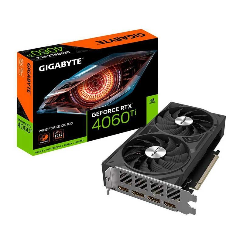 Видеокарта GIGABYTE GeForce RTX 4060 Ti WINDFORCE OC 16GB (GV-N406TWF2OC-16GD)