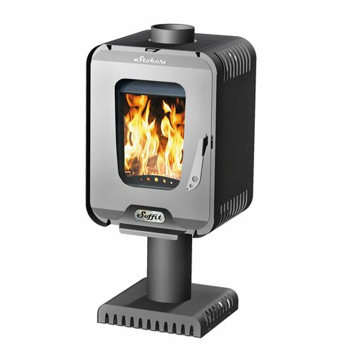 Печь-камин Stoker Soffit 7-S, напольная установка, 7кВт, черно-серая