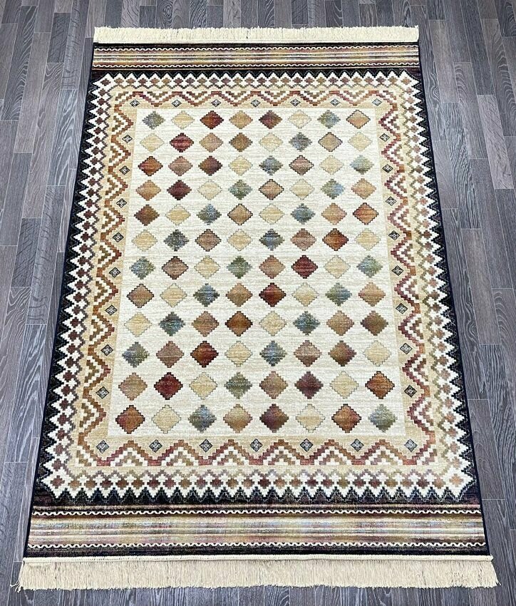 фото Ковер для комнаты 0.67 на 2.1 м. Royal Palace - Ragolle в гостиную, спальню. Вискоза / Хлопок. Тонкий (3мм), разноцветный