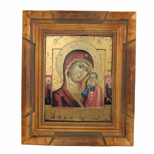 Икона 250*185 мм. Казанская Божия Матерь рама 9 икона на фарфоре 250 х 185 мм в деревянной раме 9 leander казанская 158569