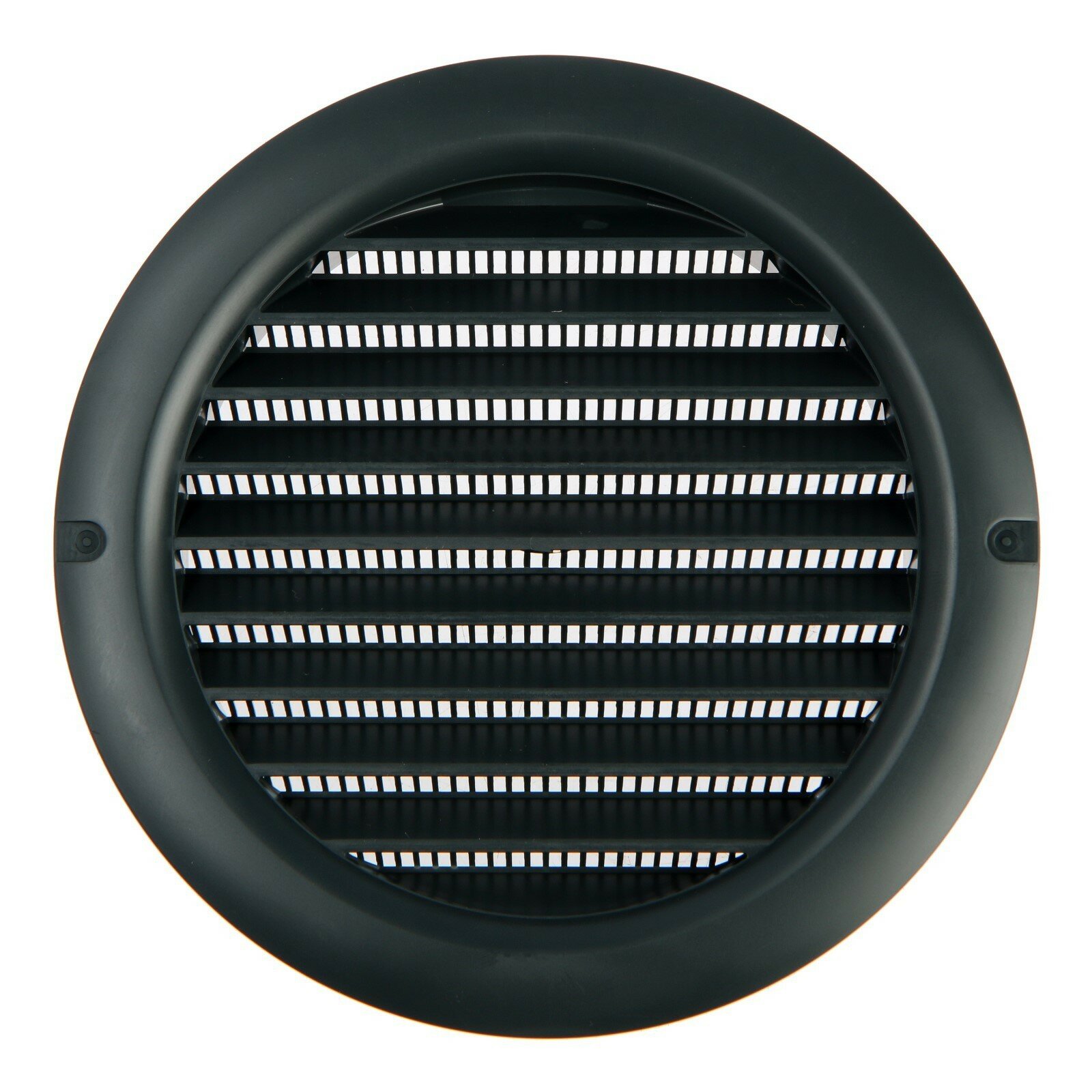 Решетка вентиляционная ZEIN, d=125 мм, круглая, с сеткой, с фланцем, неразъемная, графит - фотография № 2