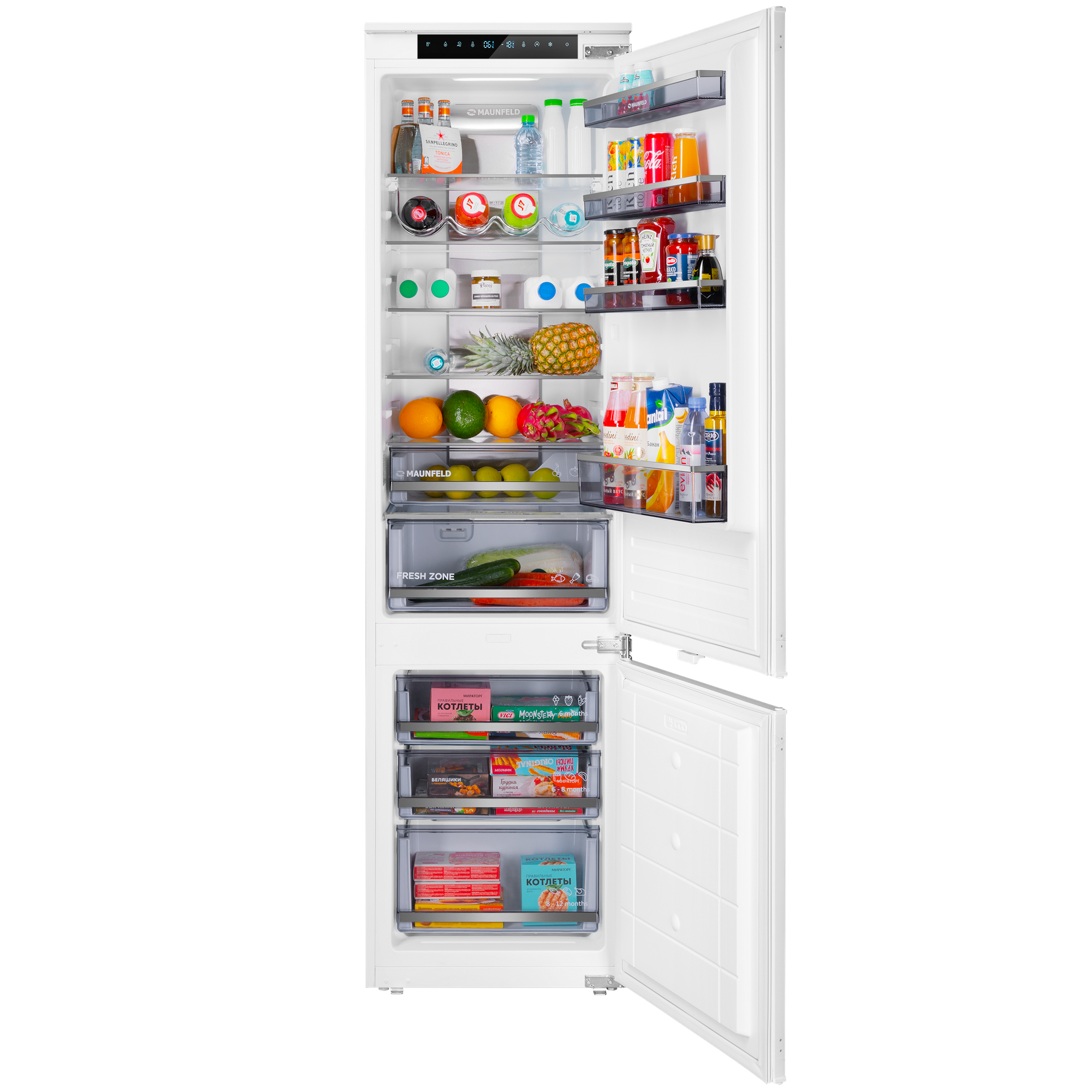 фото Холодильник-морозильник встраиваемый MAUNFELD MBF19354NFWGR LUX