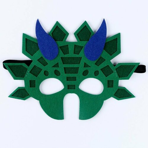 Маска карнавальная Дракон зеленый, фетр, 3 штуки маска карнавальная енотик фетр