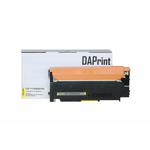 Картридж лазерный DAPrint W2072A (117A) для принтера HP, желтый (Yellow) картридж hp 117a с чипом w2070a w2071a w2072a w2073a комплект 4 шт для hp color laser 150a 150nw 178nw 179fnw