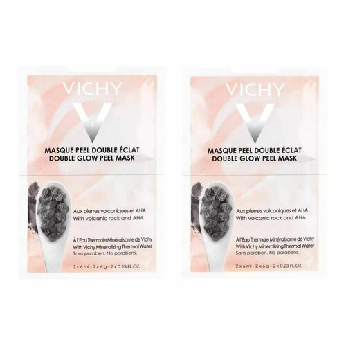 Vichy Минеральная маска-пилинг Двойное сияние для увлажнения и укрепления кожи лица, 4 х 6 мл