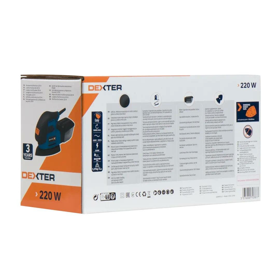 Изображение Дельташлифовальная машина Dexter 220MFS2.5, 220 Вт