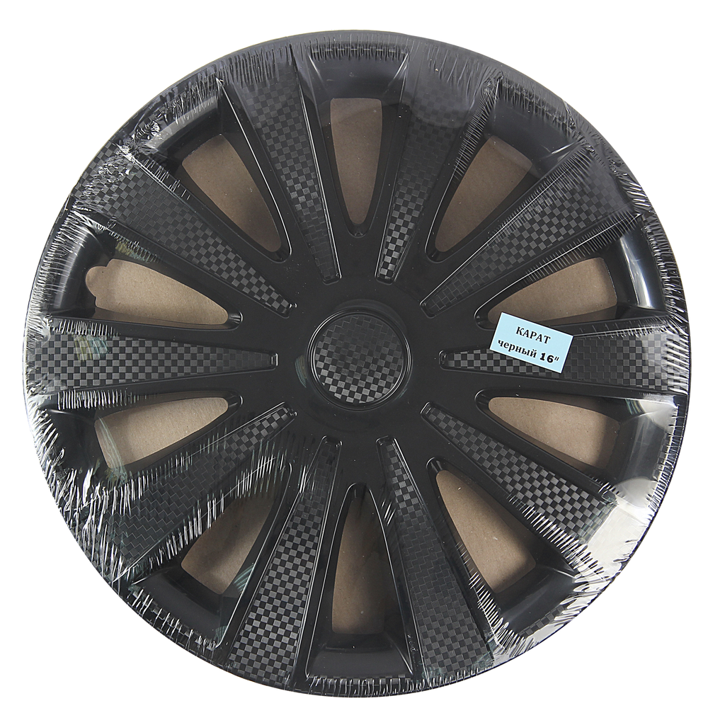 Колпак колеса R-16 черный карат комплект 4шт.
