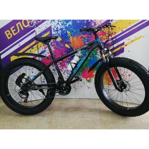 фото Велосипед фэтбайк горный sjeelt 24"x 4.0" фетбайк черно-синий нет бренда