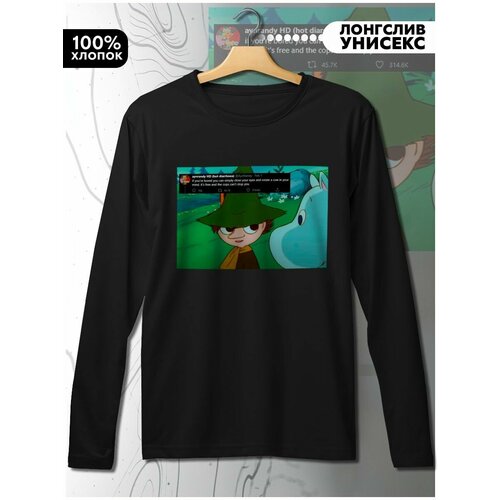 фото Лонгслив hypnotica, размер l, черный