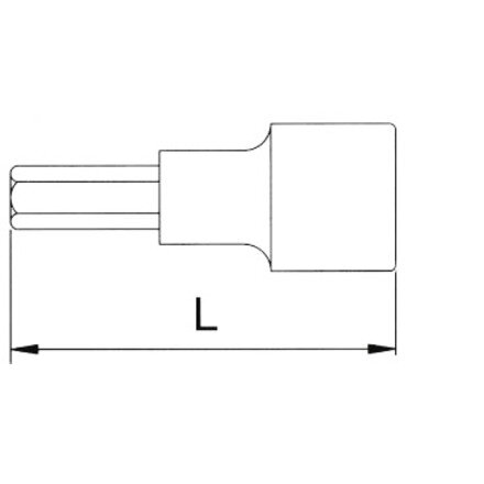 Licota H4H019A Головка торцевая с шестигранной вставкой 1/2" 19 мм L=100 мм - фото №2